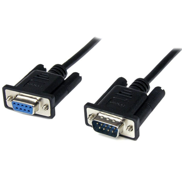 Picture of DB9 RS232 Serial Null Modem Cable F/M Black 1 Metre